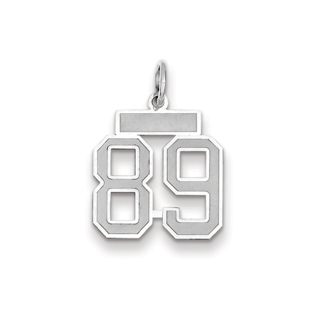 14k White Gold, Jersey Collection, Number 89 Pendant