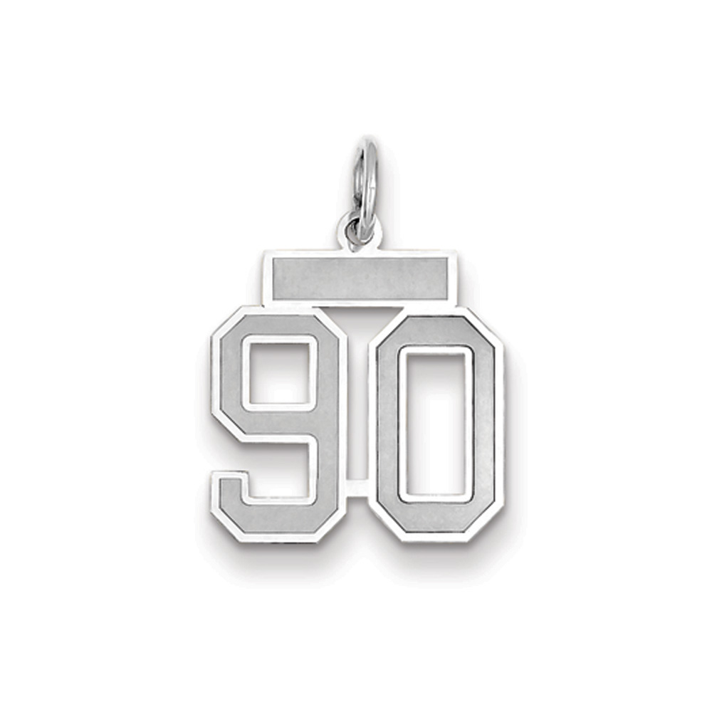 14k White Gold, Jersey Collection, Number 90 Pendant