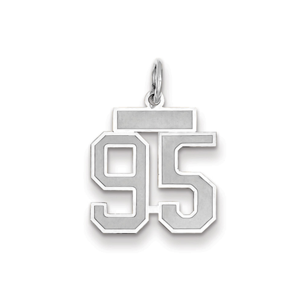 14k White Gold, Jersey Collection, Number 95 Pendant