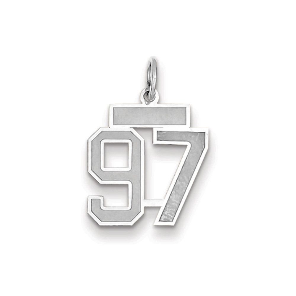 14k White Gold, Jersey Collection, Number 97 Pendant