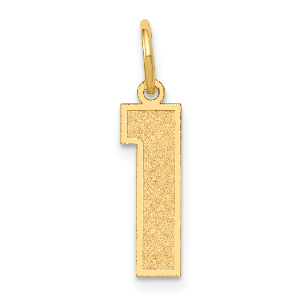14k Yellow Gold, Jersey Collection, Number 1 Pendant