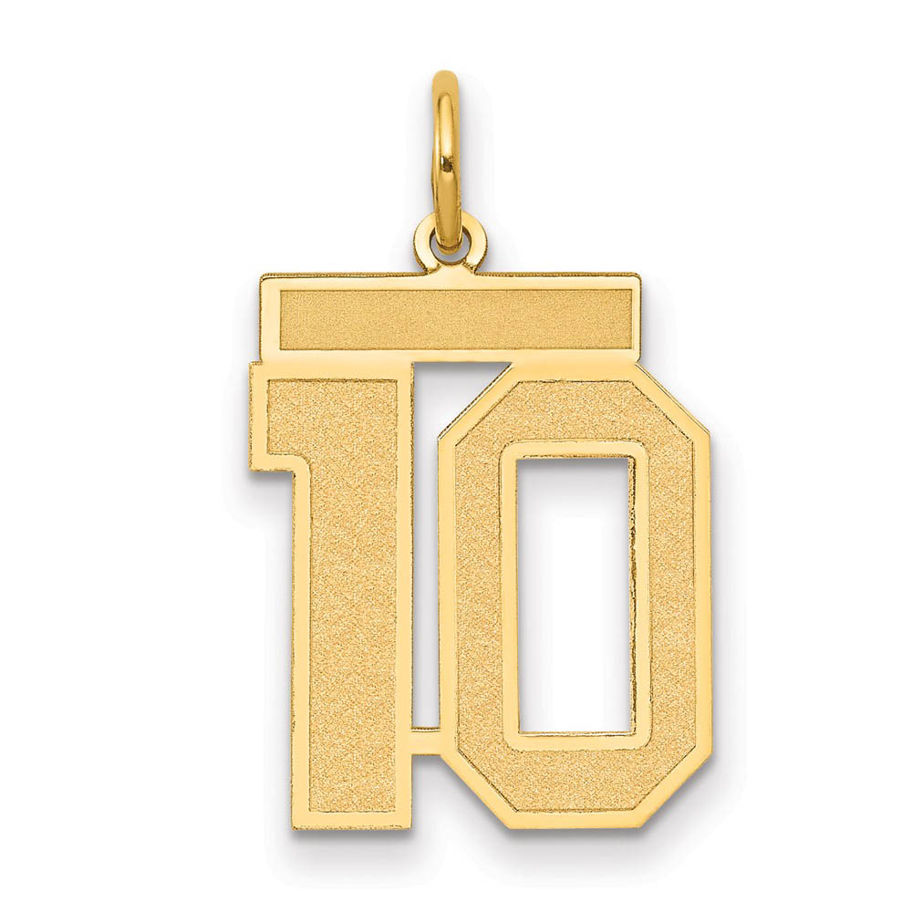 14k Yellow Gold, Jersey Collection, Number 10 Pendant