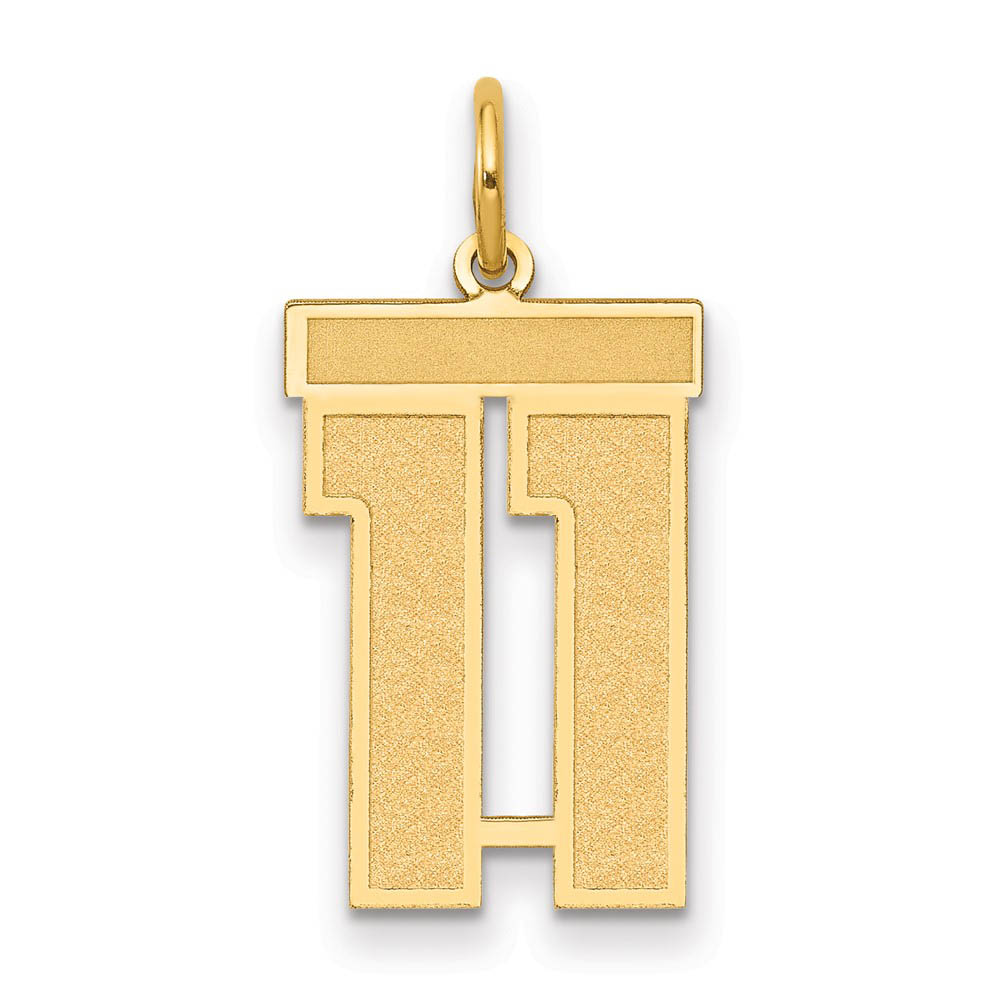 14k Yellow Gold, Jersey Collection, Number 11 Pendant