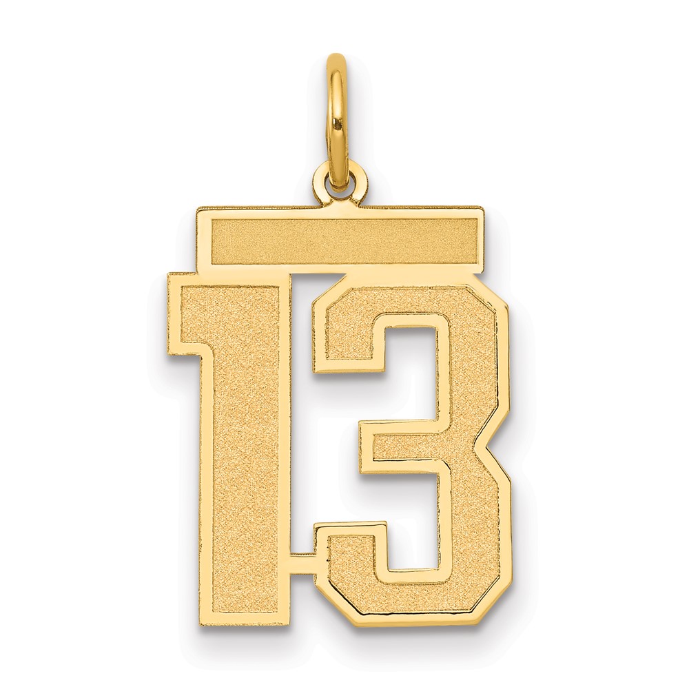 14k Yellow Gold, Jersey Collection, Number 13 Pendant
