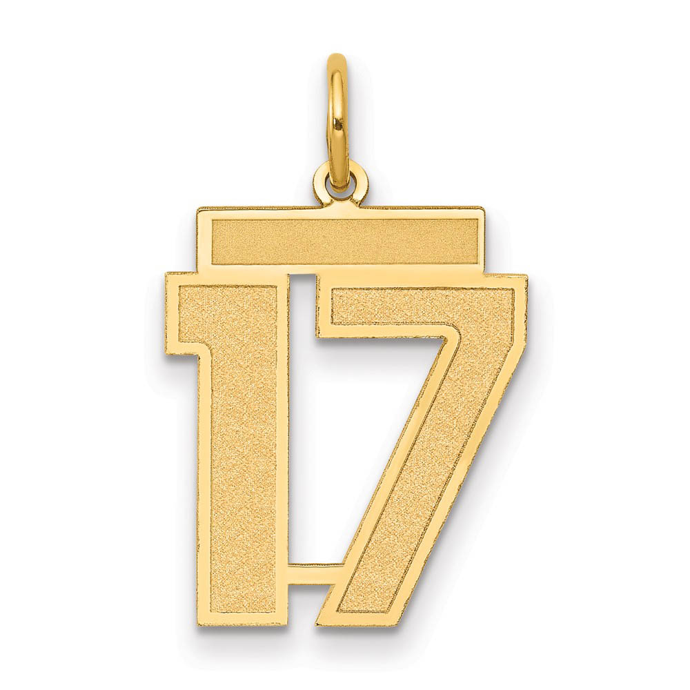 14k Yellow Gold, Jersey Collection, Number 17 Pendant