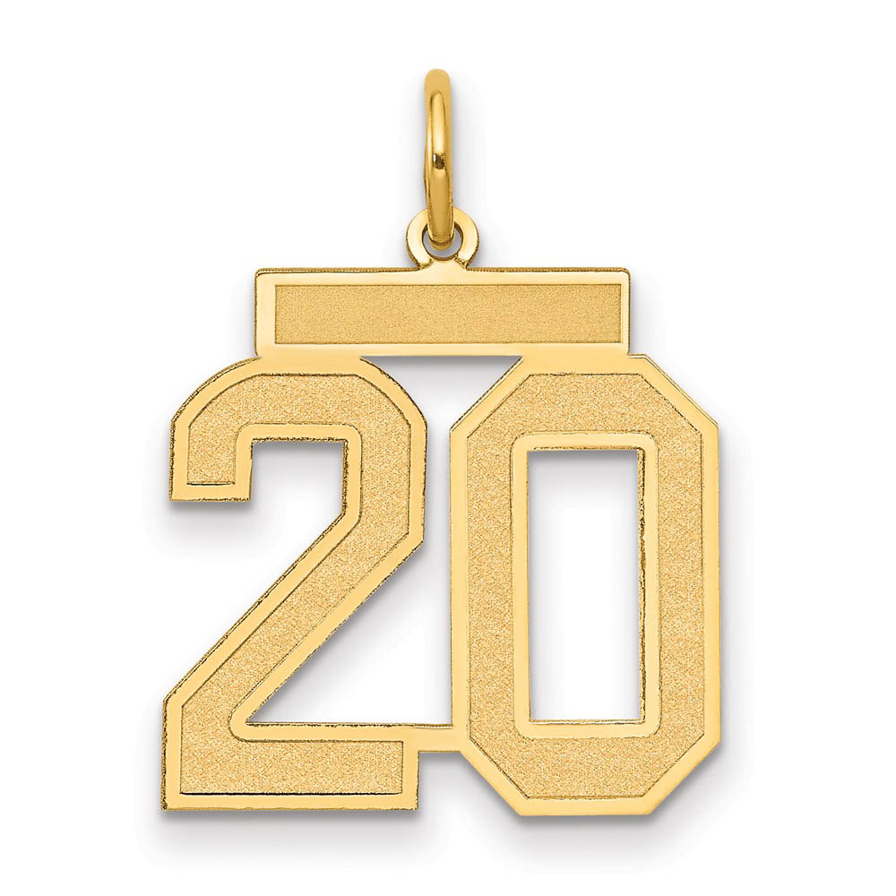 14k Yellow Gold, Jersey Collection, Number 20 Pendant
