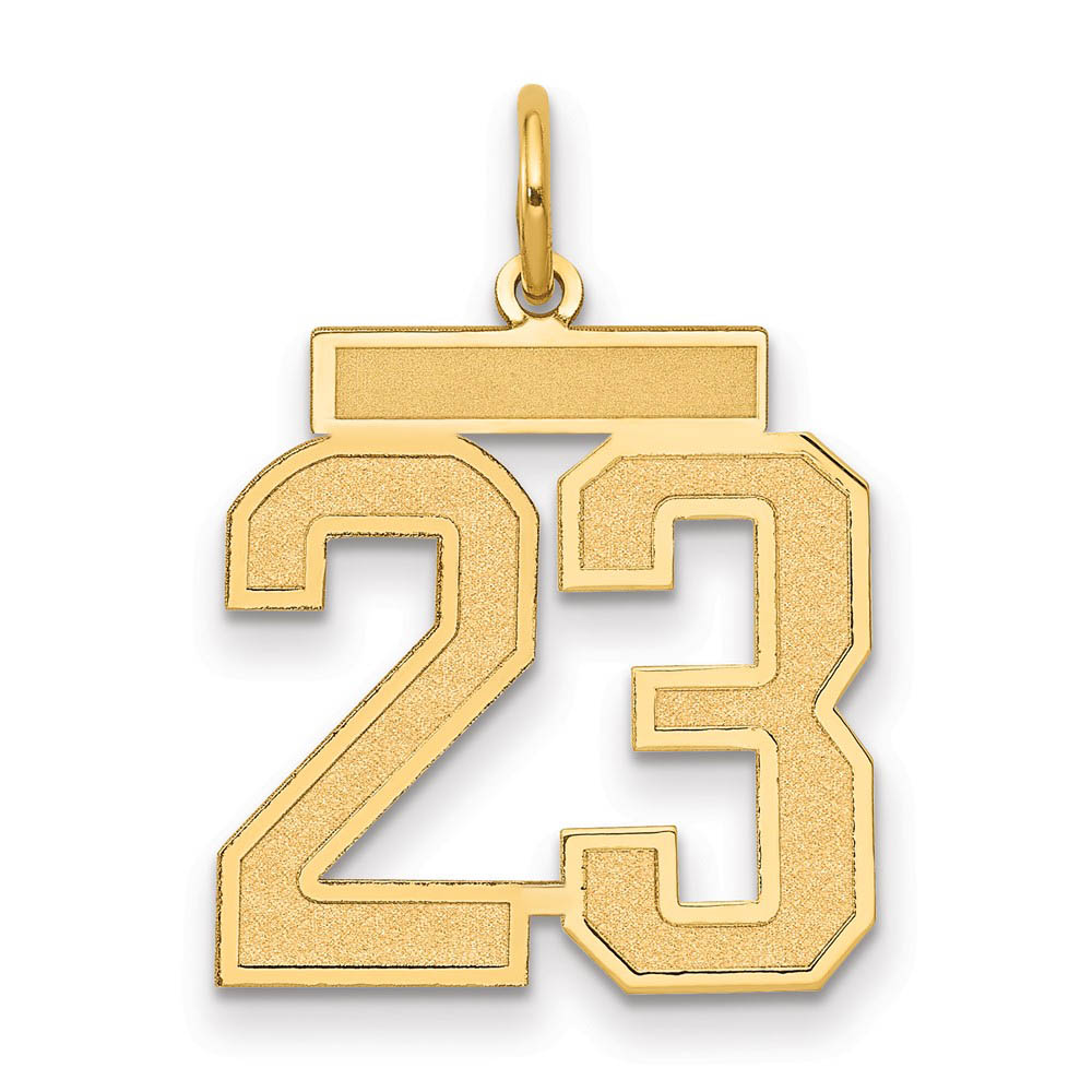 14k Yellow Gold, Jersey Collection, Number 23 Pendant