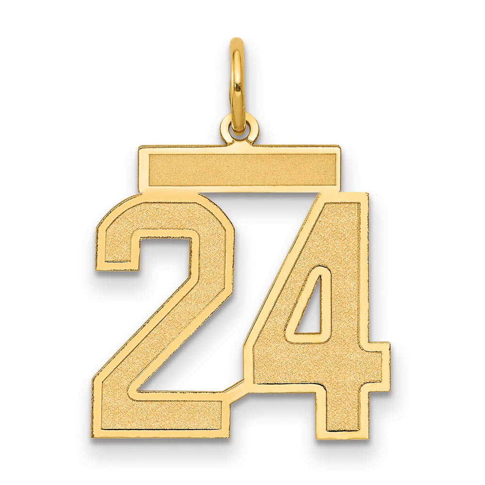 14k Yellow Gold, Jersey Collection, Number 24 Pendant