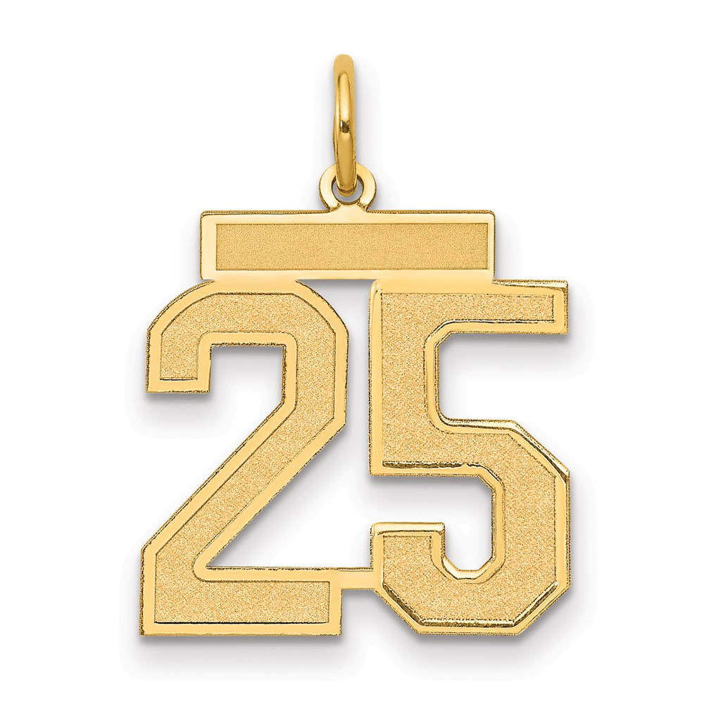 14k Yellow Gold, Jersey Collection, Number 25 Pendant