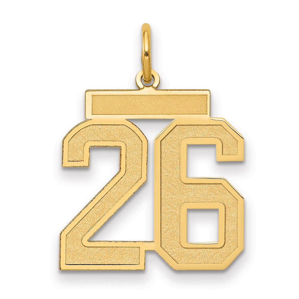 14k Yellow Gold, Jersey Collection, Number 26 Pendant