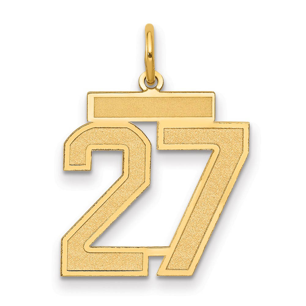 14k Yellow Gold, Jersey Collection, Number 27 Pendant