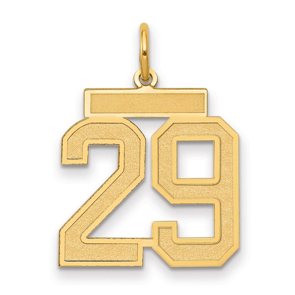 14k Yellow Gold, Jersey Collection, Number 29 Pendant