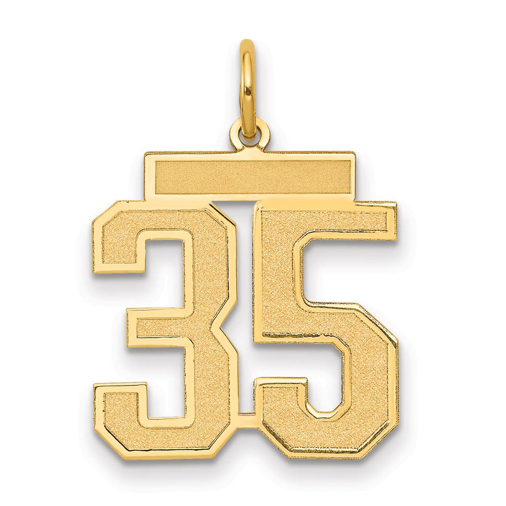 14k Yellow Gold, Jersey Collection, Number 35 Pendant