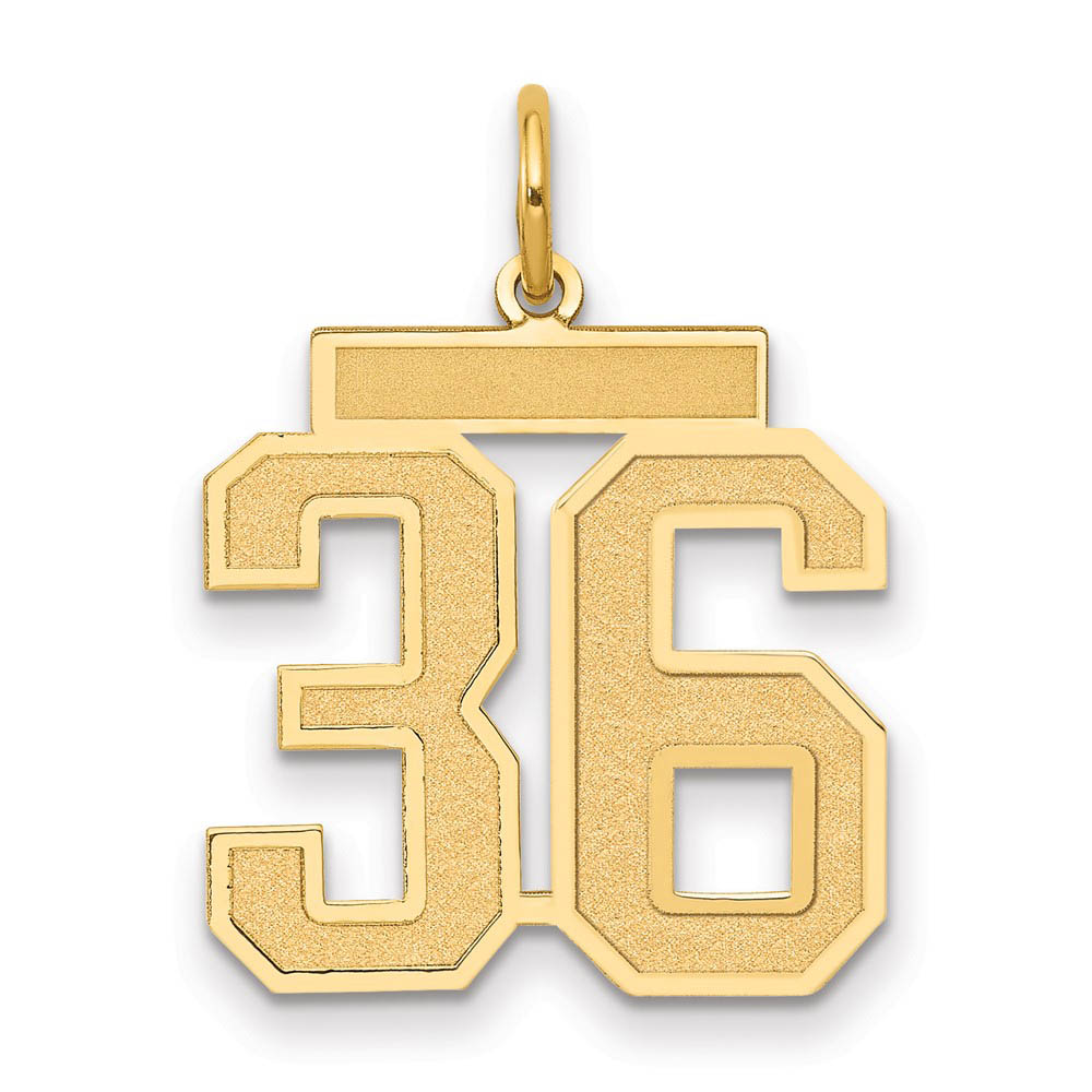14k Yellow Gold, Jersey Collection, Number 36 Pendant