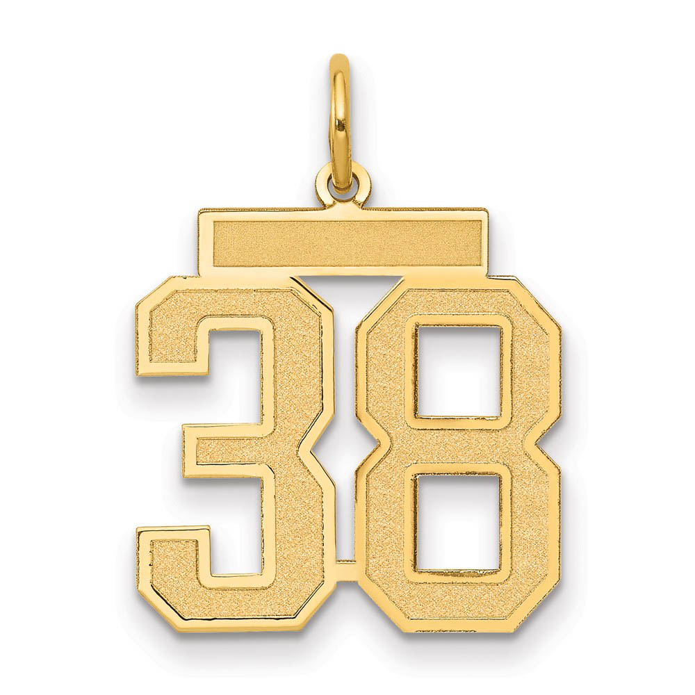 14k Yellow Gold, Jersey Collection, Number 38 Pendant