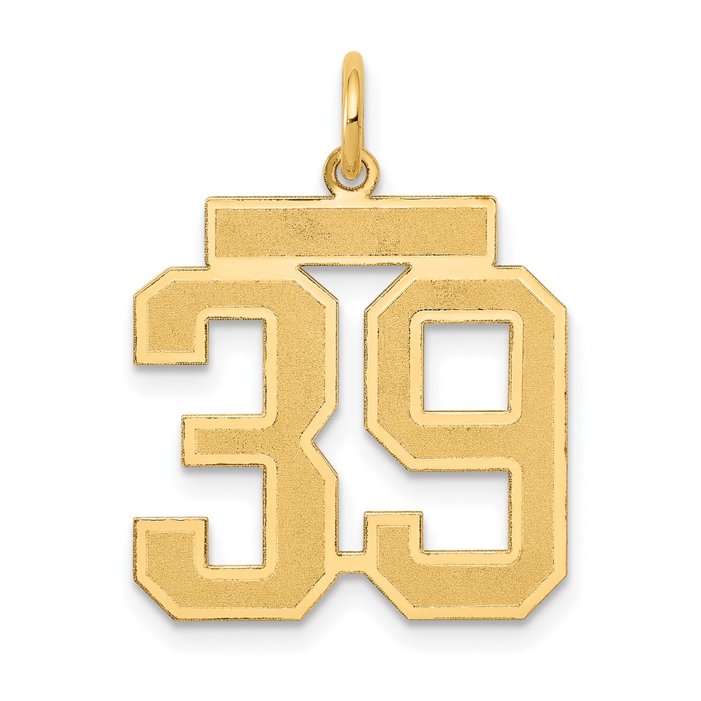 14k Yellow Gold, Jersey Collection, Number 39 Pendant