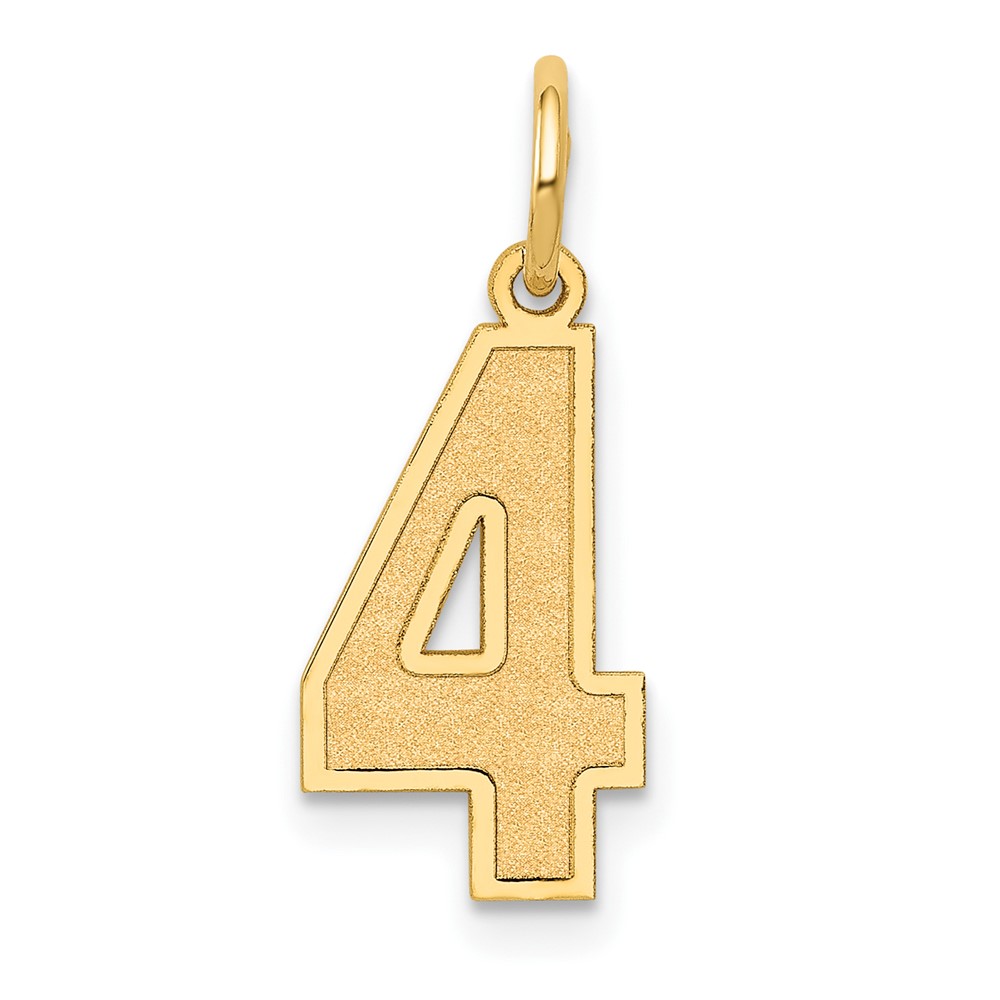 14k Yellow Gold, Jersey Collection, Number 4 Pendant