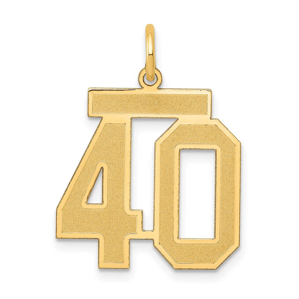 14k Yellow Gold, Jersey Collection, Number 40 Pendant