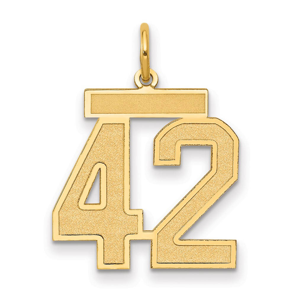 14k Yellow Gold, Jersey Collection, Number 42 Pendant