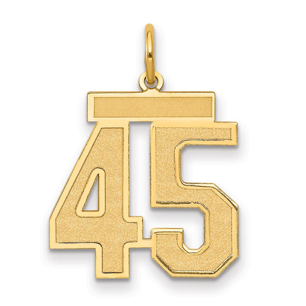 14k Yellow Gold, Jersey Collection, Number 45 Pendant