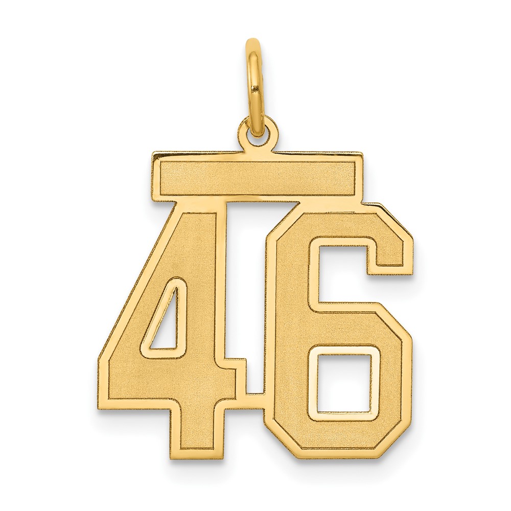 14k Yellow Gold, Jersey Collection, Number 46 Pendant