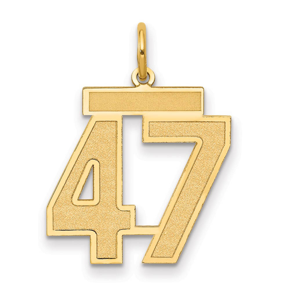 14k Yellow Gold, Jersey Collection, Number 47 Pendant