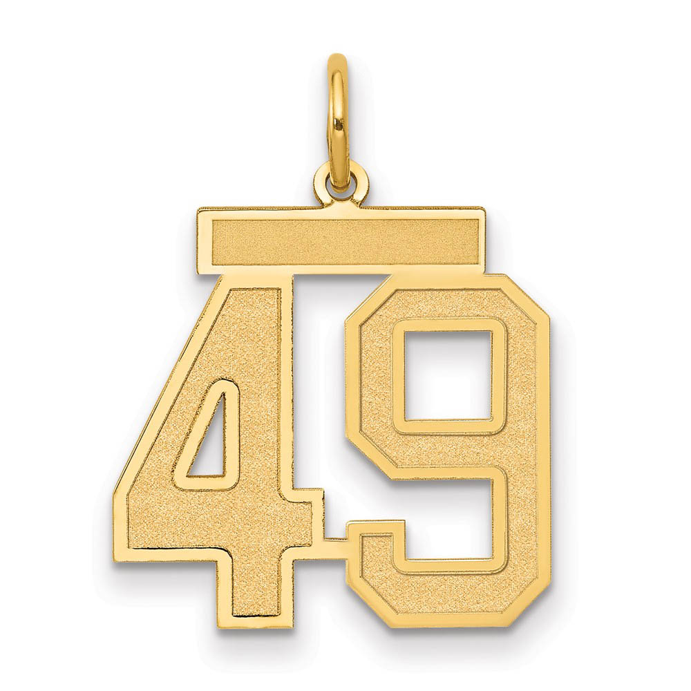 14k Yellow Gold, Jersey Collection, Number 49 Pendant