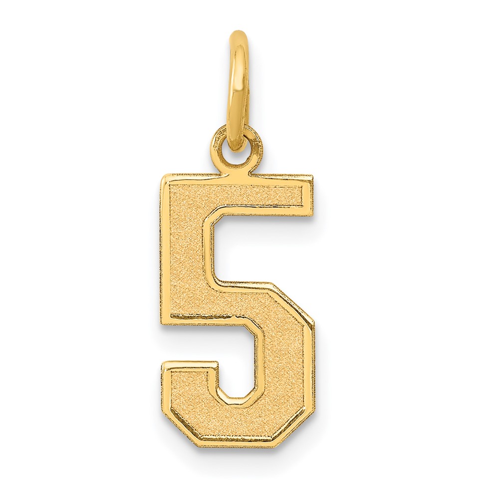 14k Yellow Gold, Jersey Collection, Number 5 Pendant