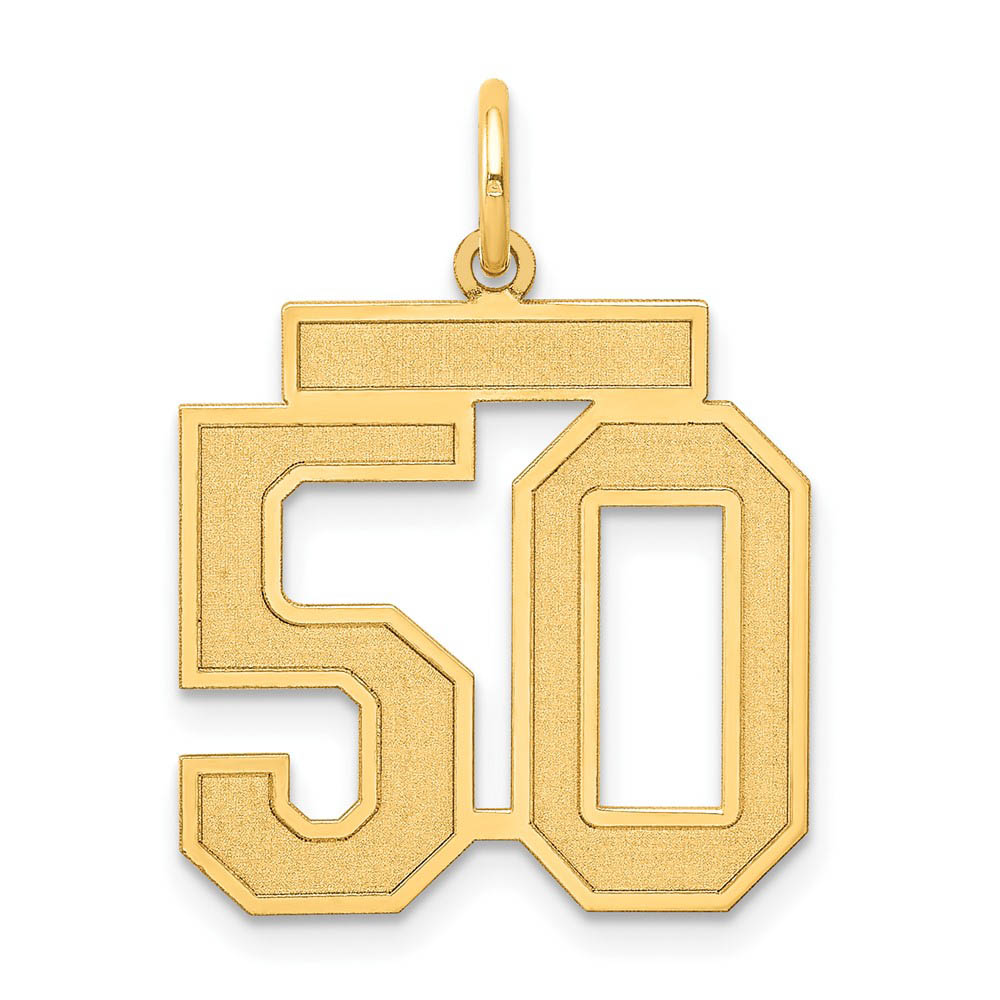 14k Yellow Gold, Jersey Collection, Number 50 Pendant