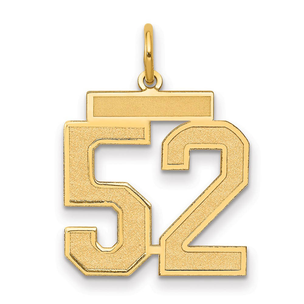14k Yellow Gold, Jersey Collection, Number 52 Pendant