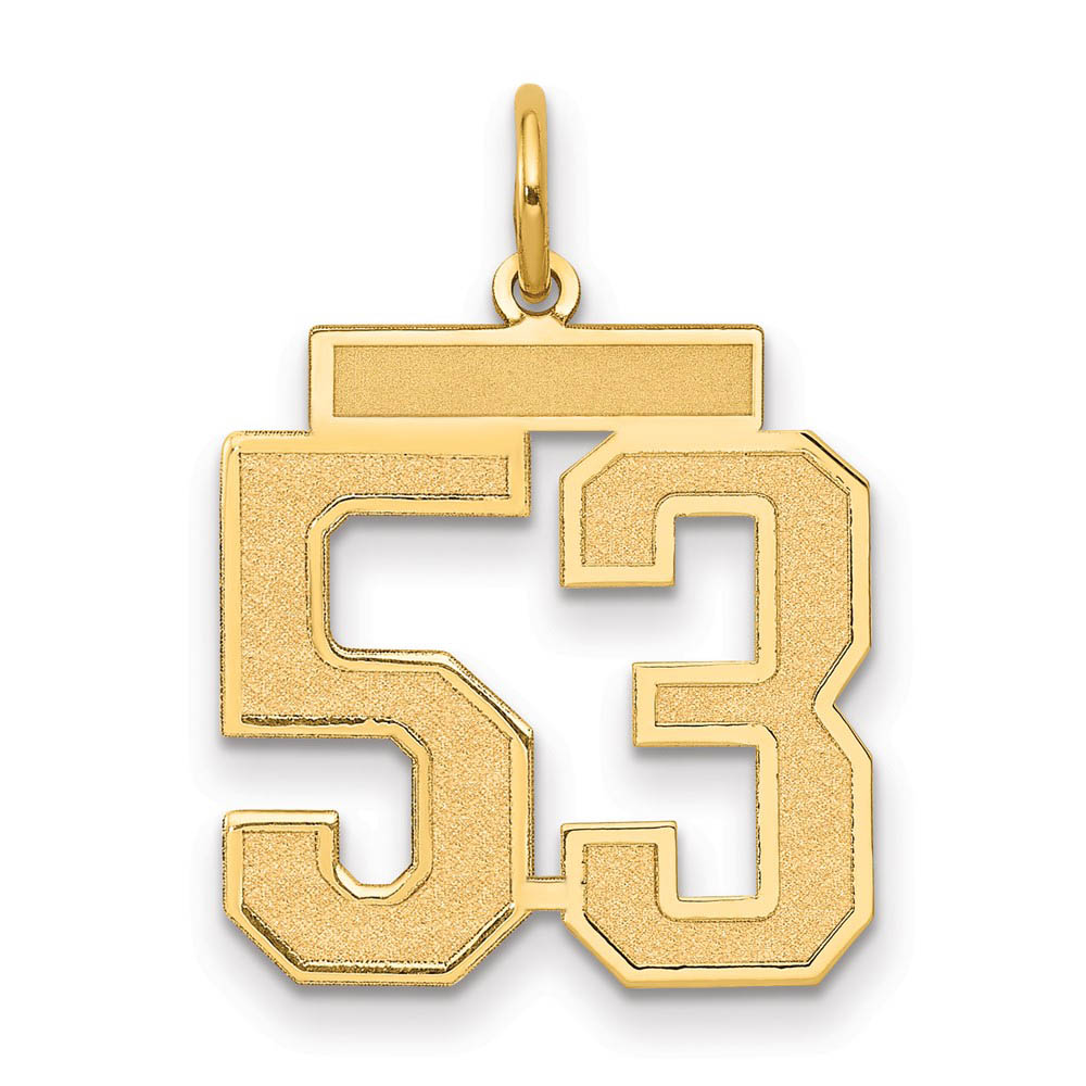 14k Yellow Gold, Jersey Collection, Number 53 Pendant