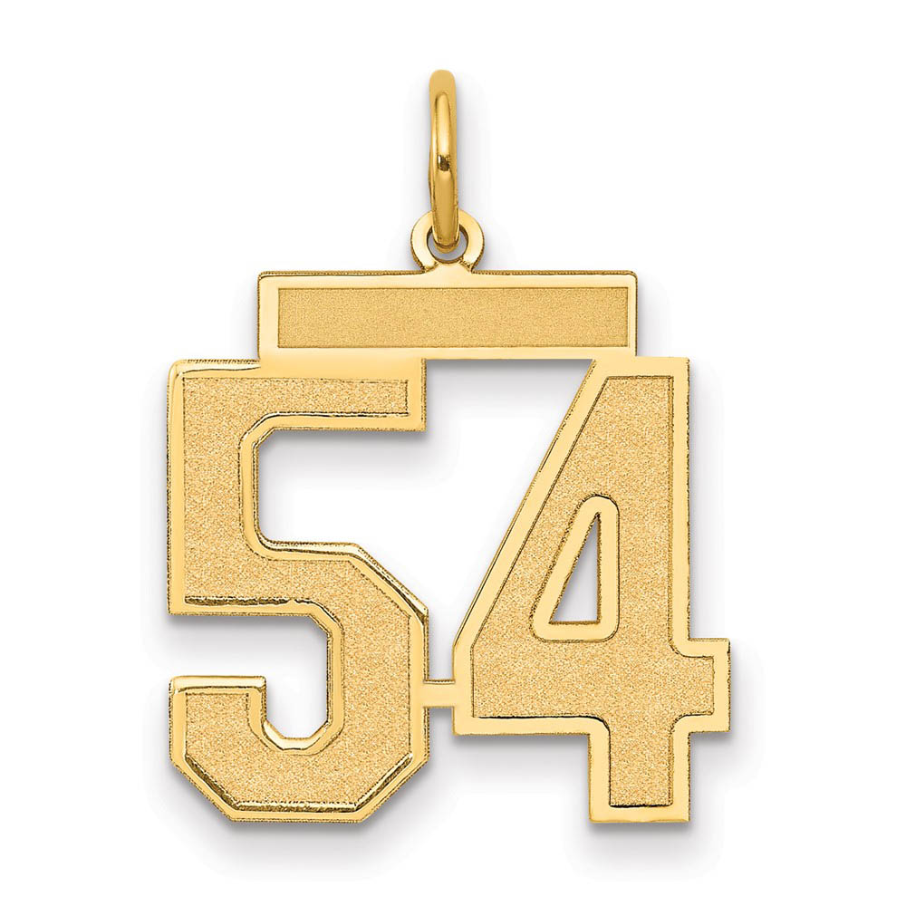 14k Yellow Gold, Jersey Collection, Number 54 Pendant