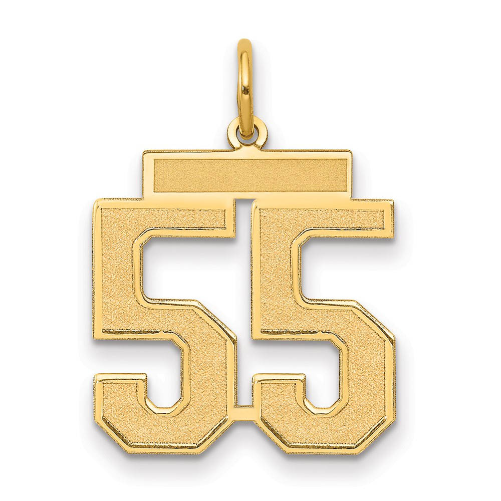 14k Yellow Gold, Jersey Collection, Number 55 Pendant
