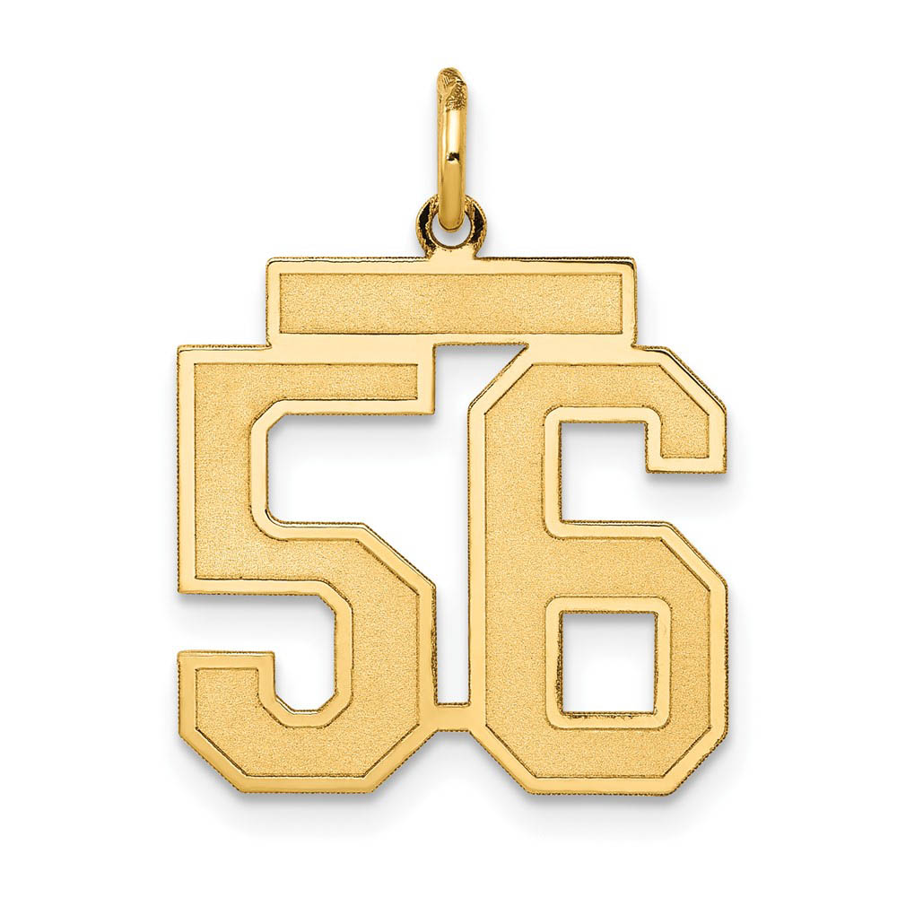 14k Yellow Gold, Jersey Collection, Number 56 Pendant