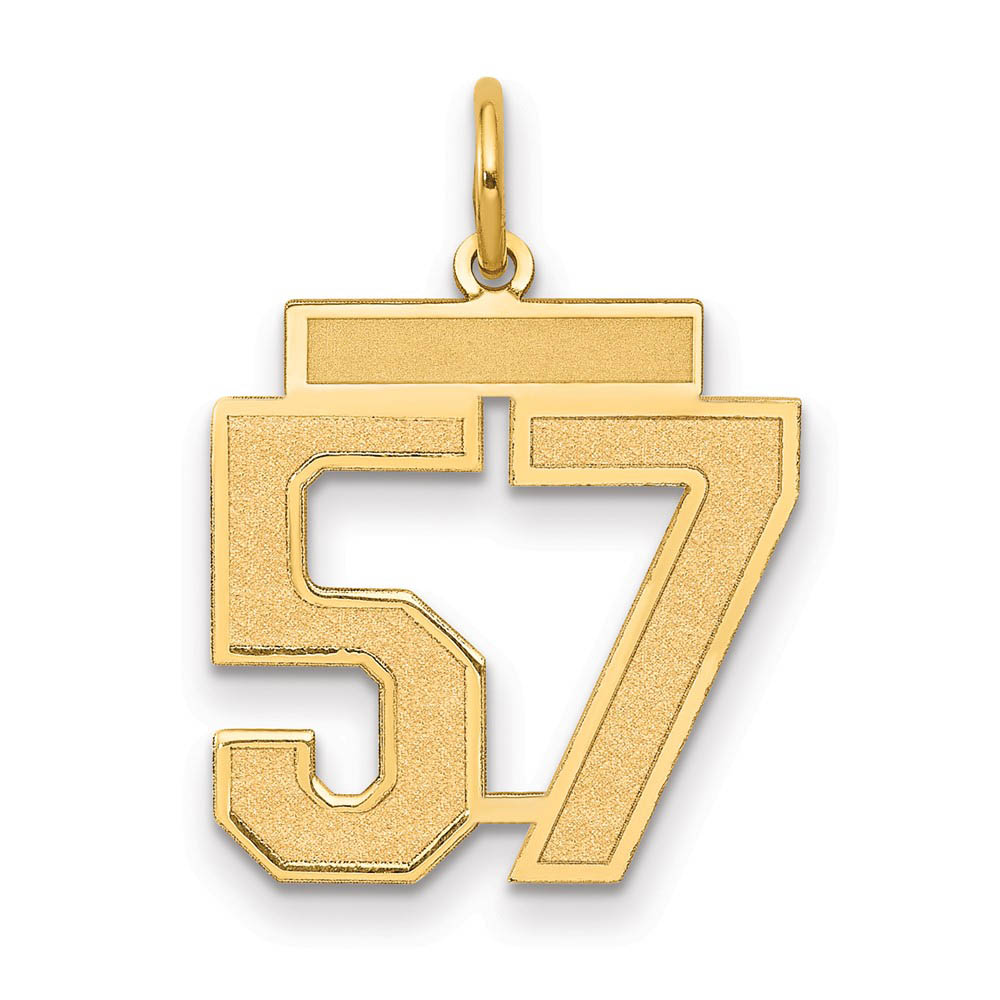 14k Yellow Gold, Jersey Collection, Number 57 Pendant