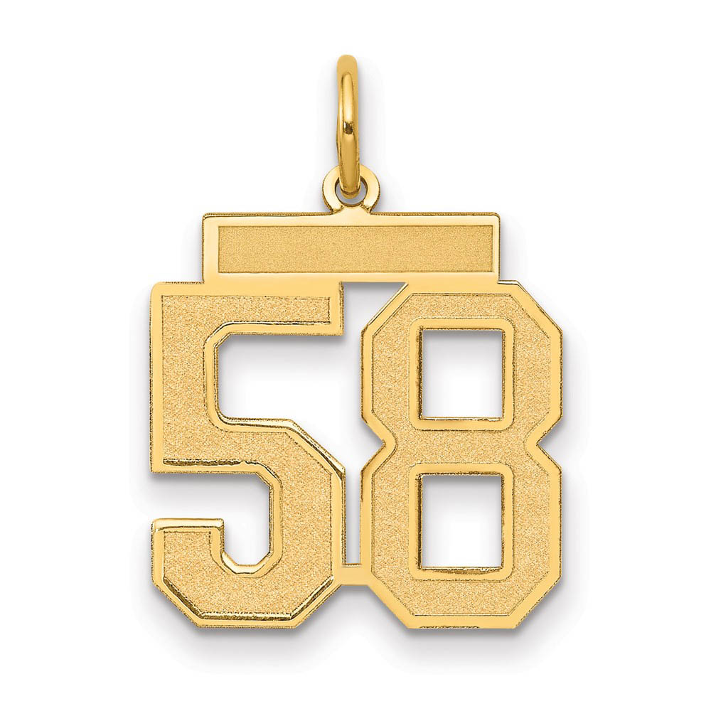 14k Yellow Gold, Jersey Collection, Number 58 Pendant