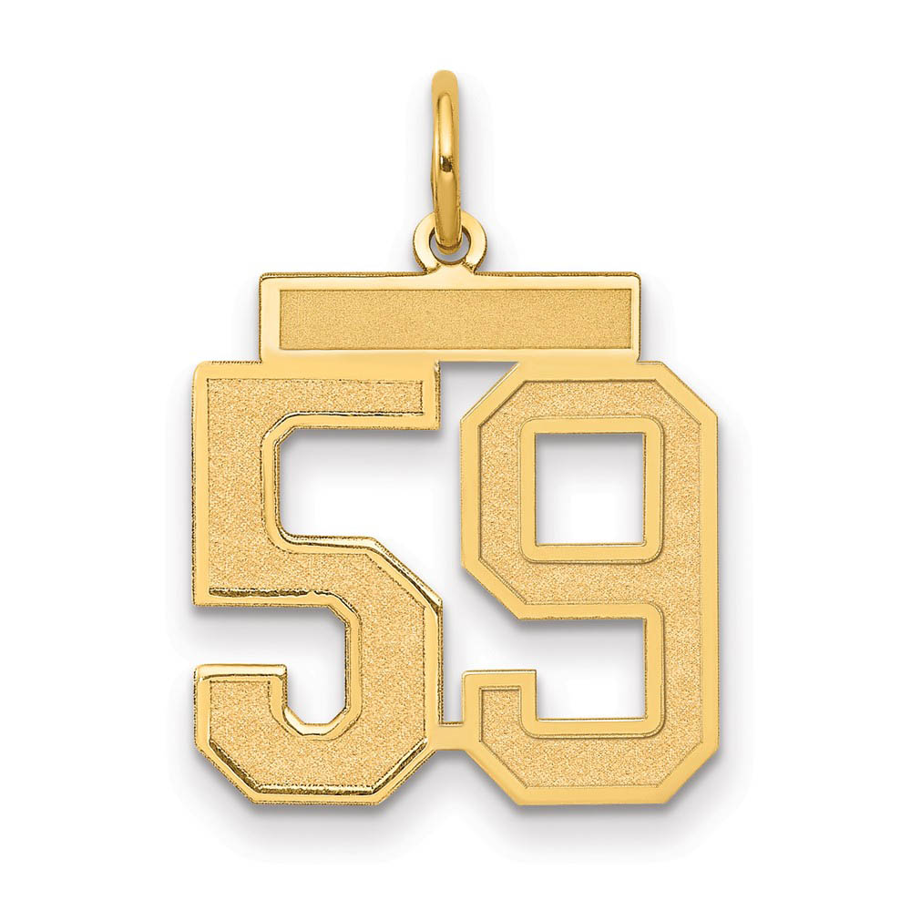 14k Yellow Gold, Jersey Collection, Number 59 Pendant