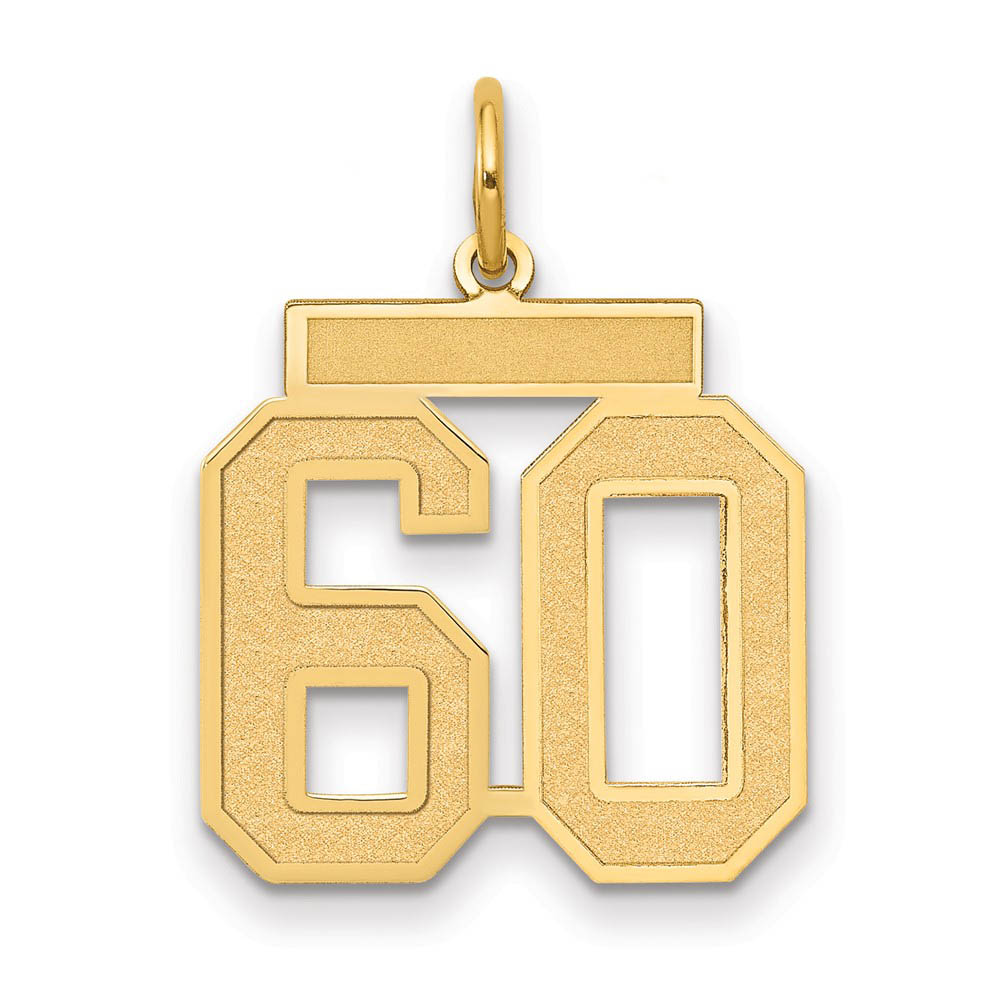 14k Yellow Gold, Jersey Collection, Number 60 Pendant