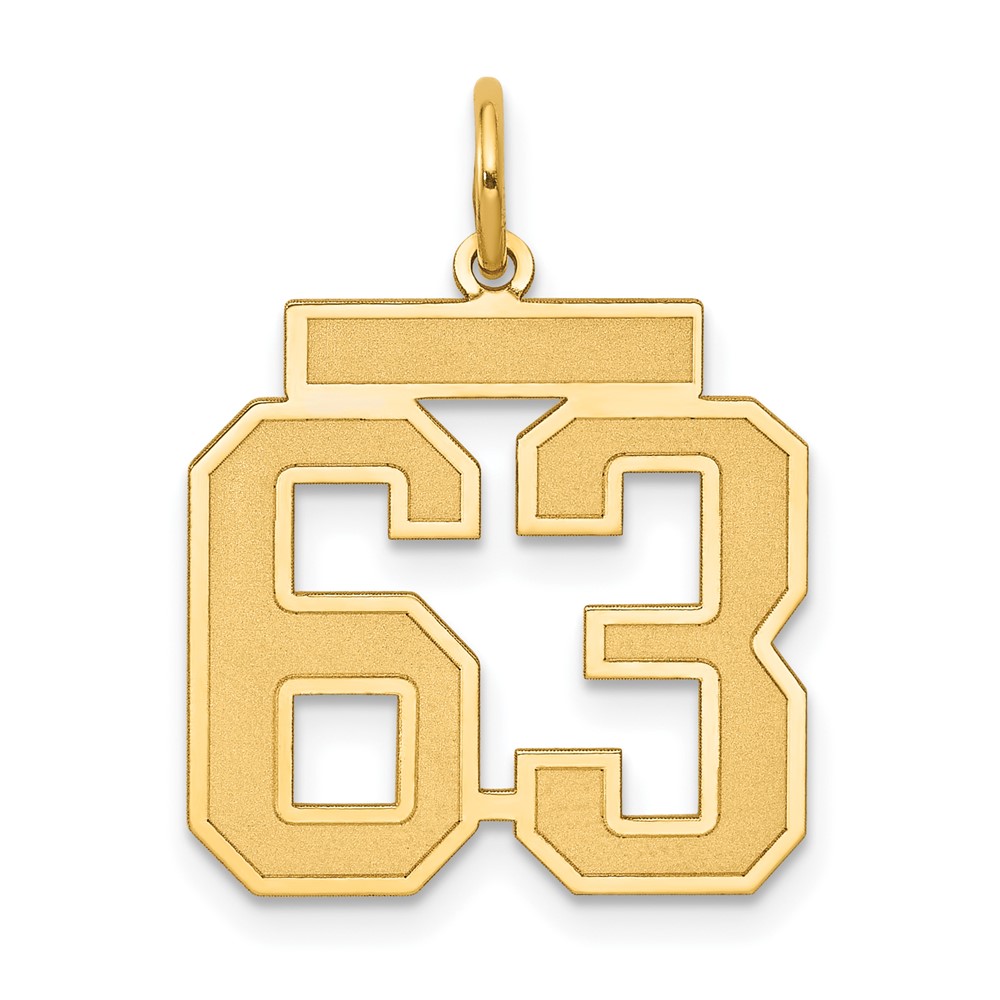 14k Yellow Gold, Jersey Collection, Number 63 Pendant