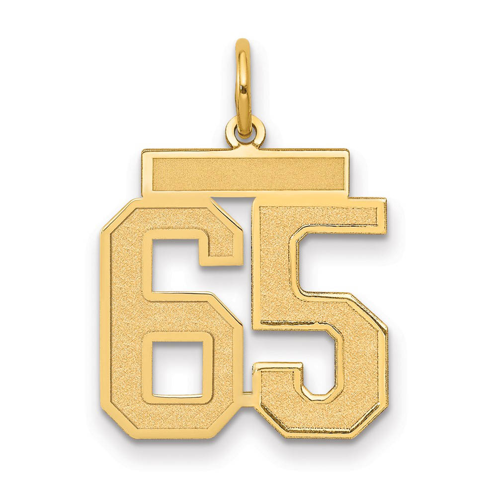 14k Yellow Gold, Jersey Collection, Number 65 Pendant