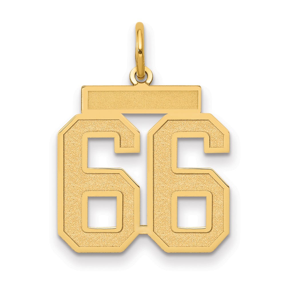 14k Yellow Gold, Jersey Collection, Number 66 Pendant