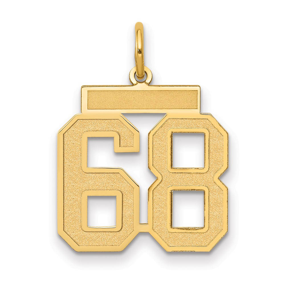 14k Yellow Gold, Jersey Collection, Number 68 Pendant