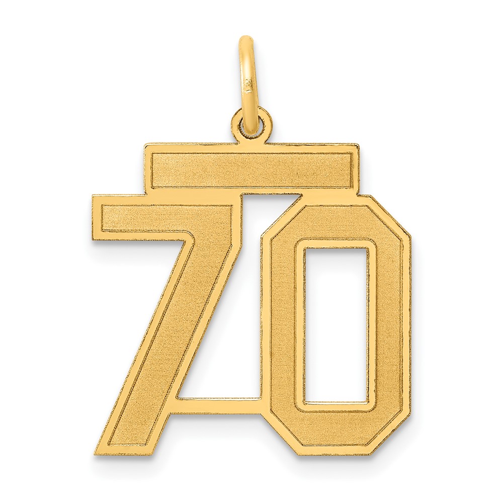 14k Yellow Gold, Jersey Collection, Number 70 Pendant