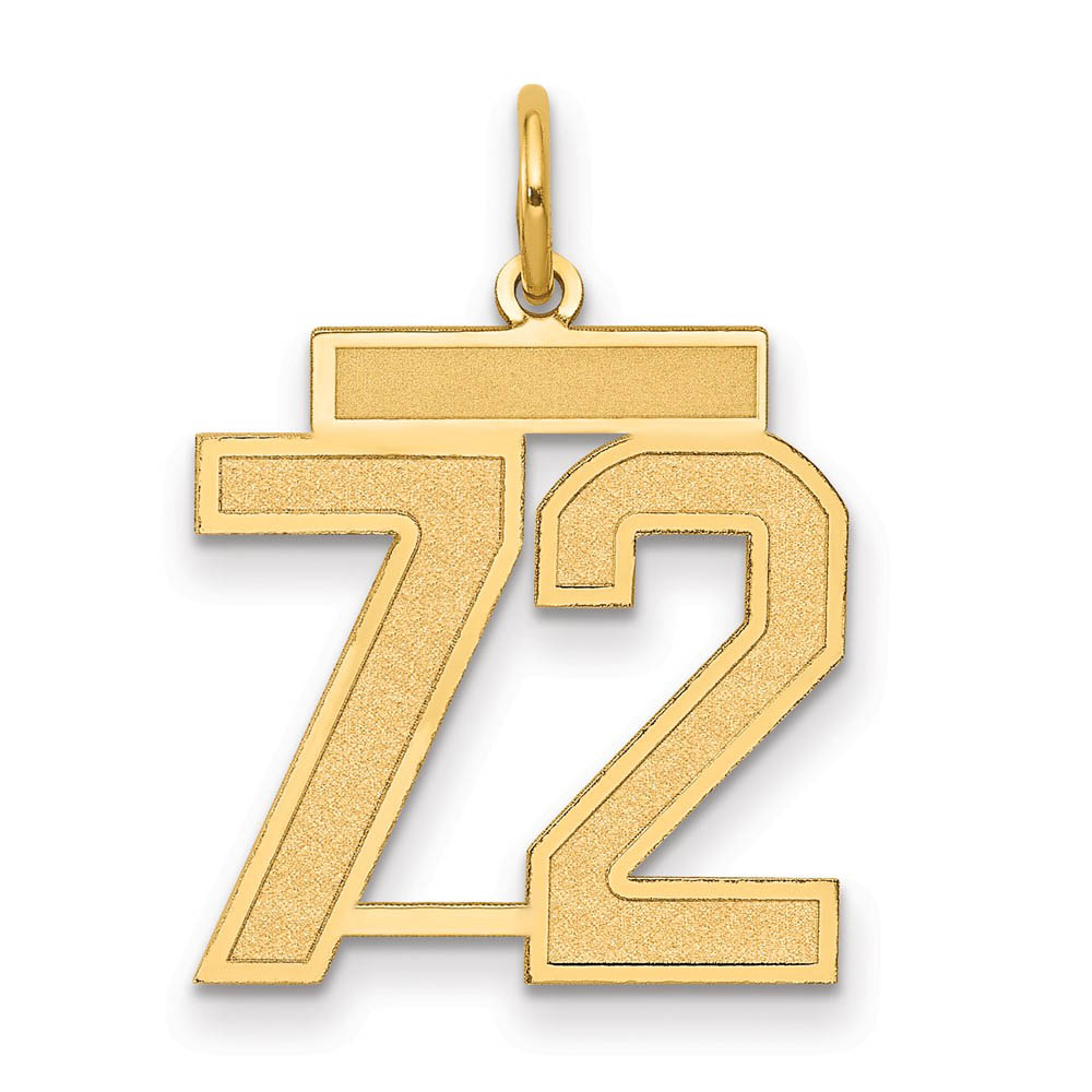 14k Yellow Gold, Jersey Collection, Number 72 Pendant