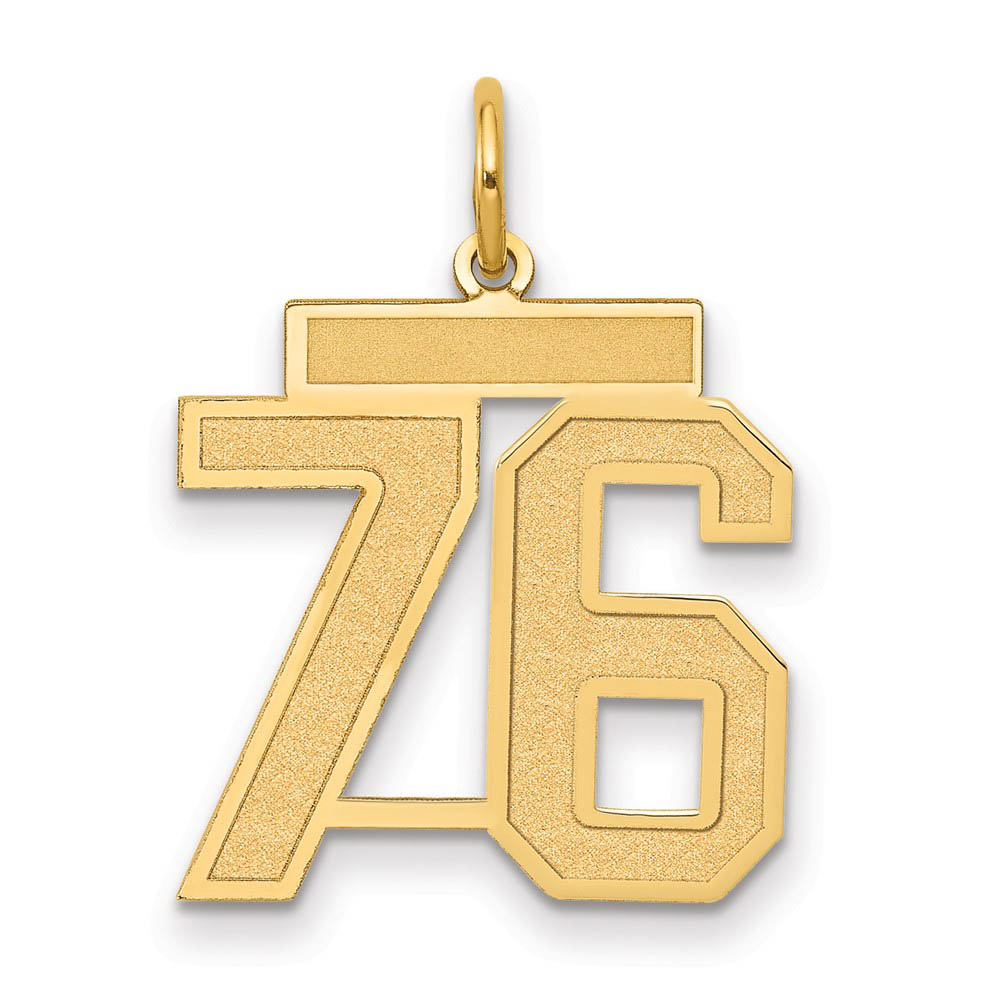 14k Yellow Gold, Jersey Collection, Number 76 Pendant