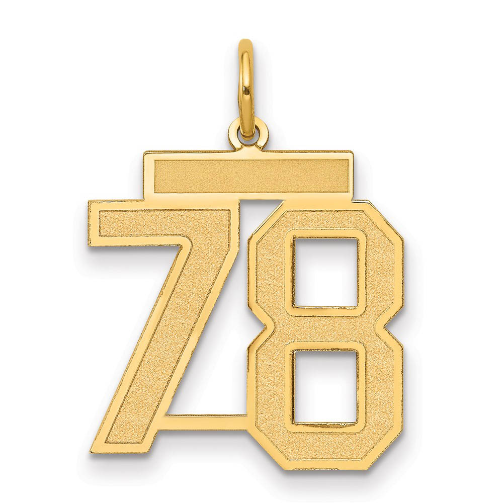 14k Yellow Gold, Jersey Collection, Number 78 Pendant