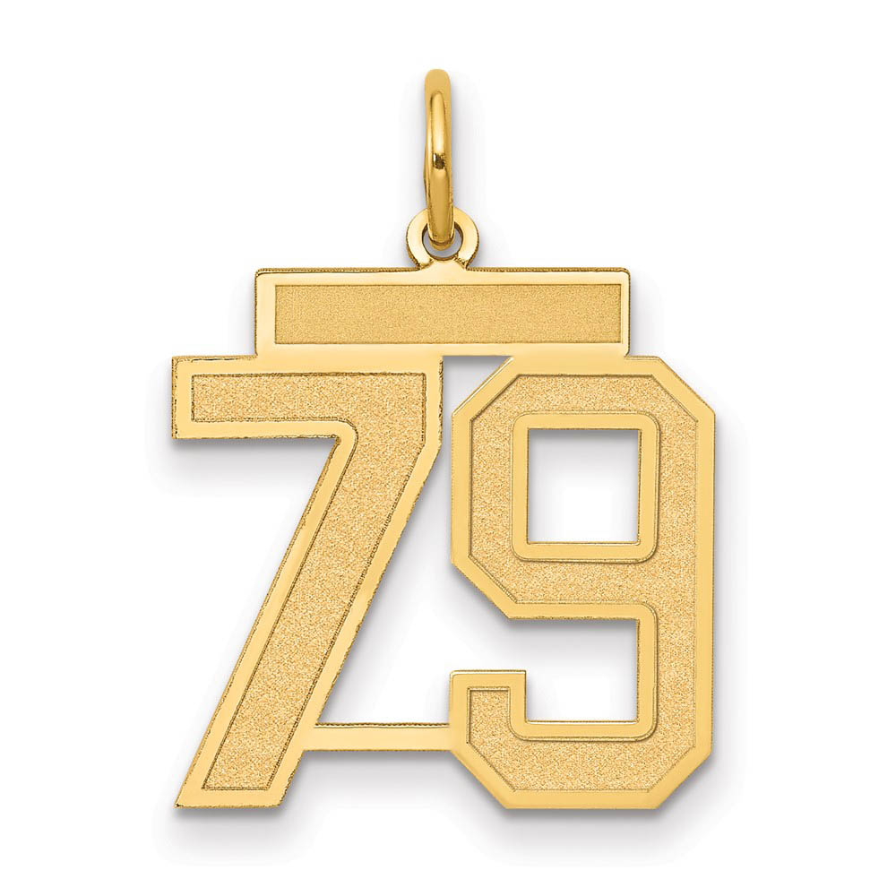 14k Yellow Gold, Jersey Collection, Number 79 Pendant