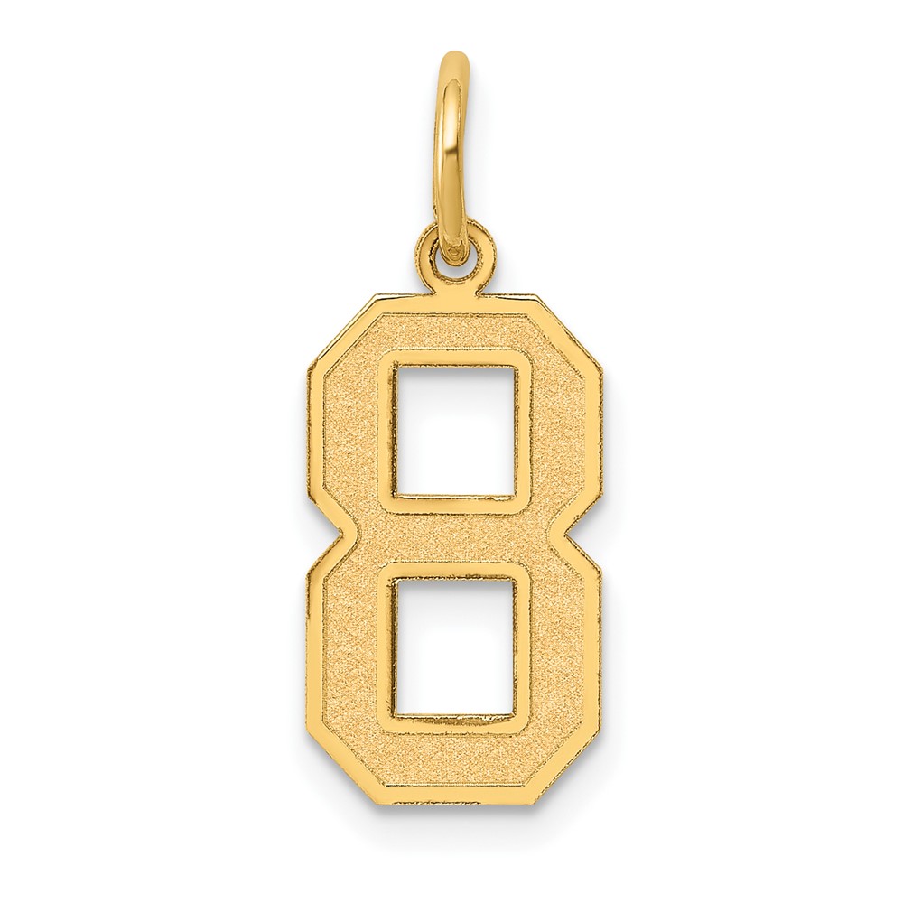 14k Yellow Gold, Jersey Collection, Number 8 Pendant