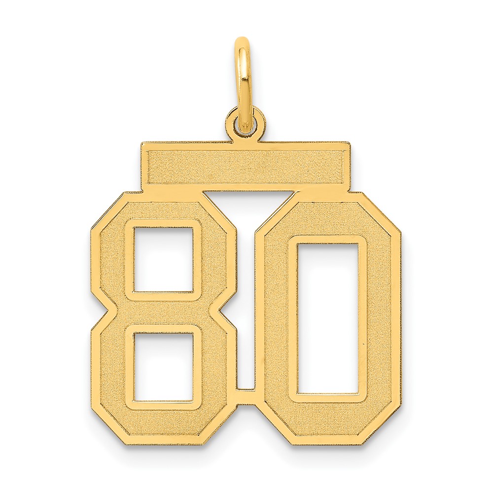 14k Yellow Gold, Jersey Collection, Number 80 Pendant