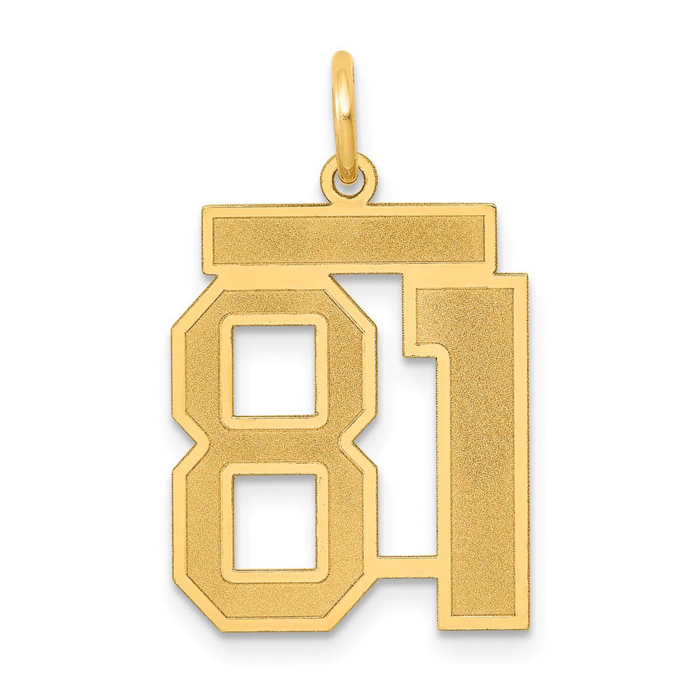 14k Yellow Gold, Jersey Collection, Number 81 Pendant